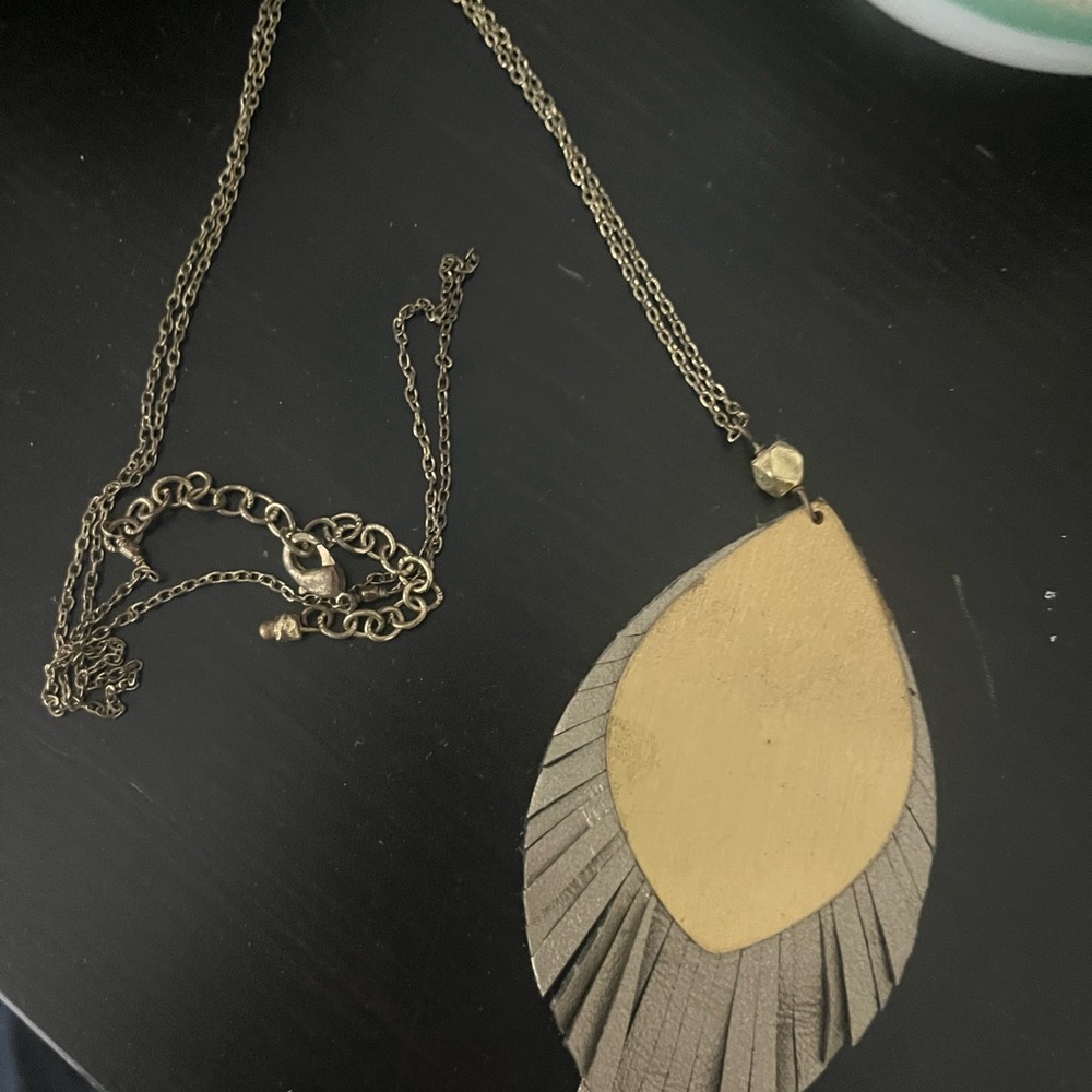 Noonday collection  Leaf Pendant Necklace